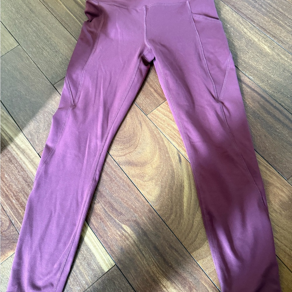 RBX Burgundy Performance Leggings Stretch Activewear